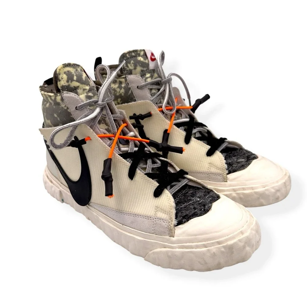 Nike Blazer Mid READYMADE White Camo Mid Top Sneakers CZ3589-100 Men's Size 10